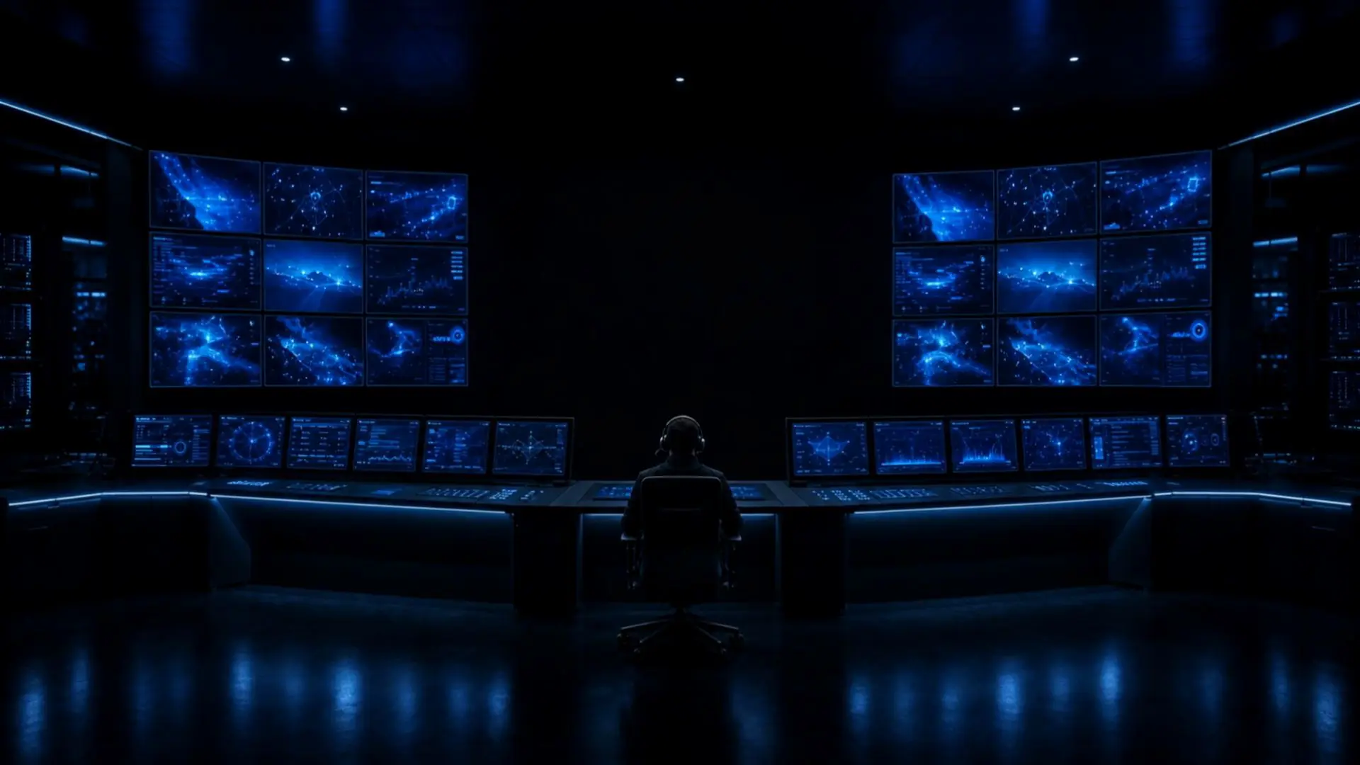 La sala operativa GoSat: parete di monitor accesi, un operatore al lavoro